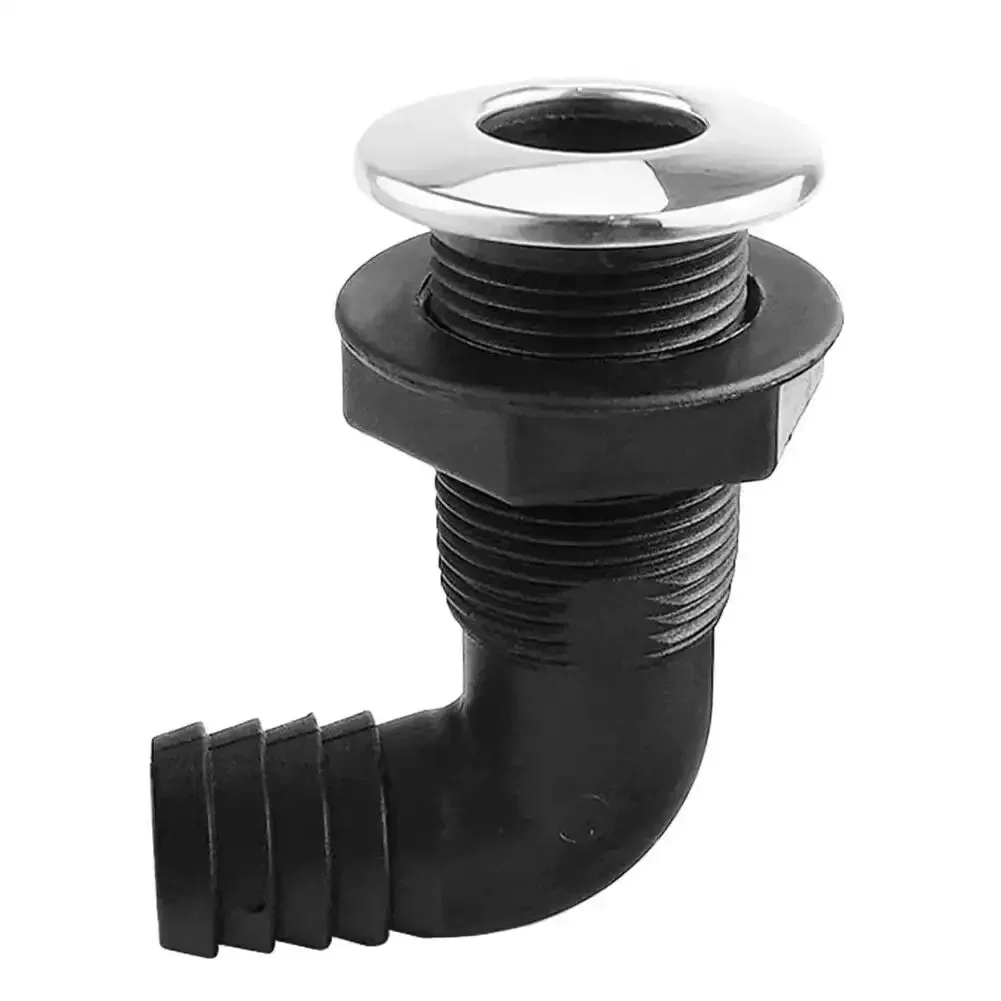 Nylon Plastic Thru Hull Bilge Fitting With Stainless steel Rim Bilge Pump Aerator Hose Boat Marine Yacht Sail RV Accessories