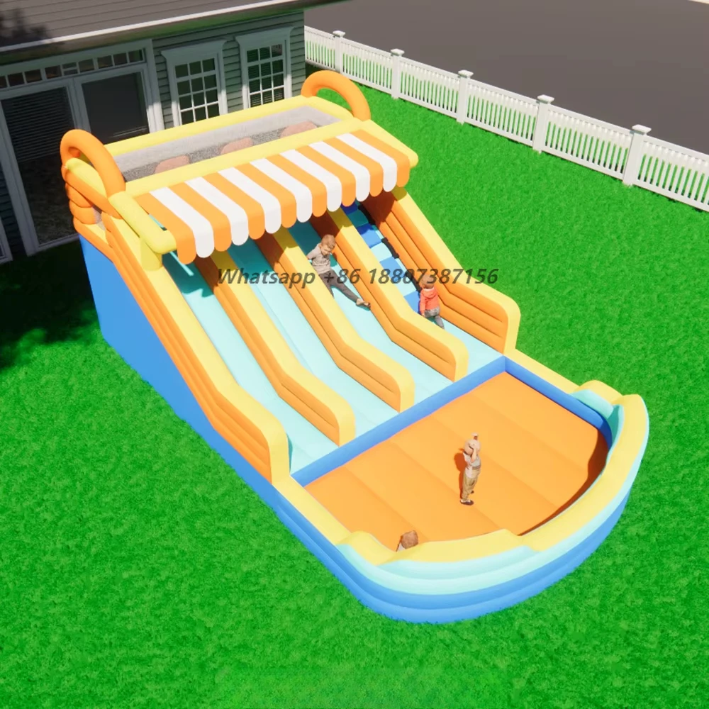 Children's Water Park Suitable for Outdoor, Backyard Party Water Inflatable Slide, Suitable for Older Children