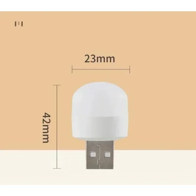 USB Night Light Mini LED Night Light USB Plug Lamp Power Bank Charging USB Book Lights Round Reading Eye Protection Lamp
