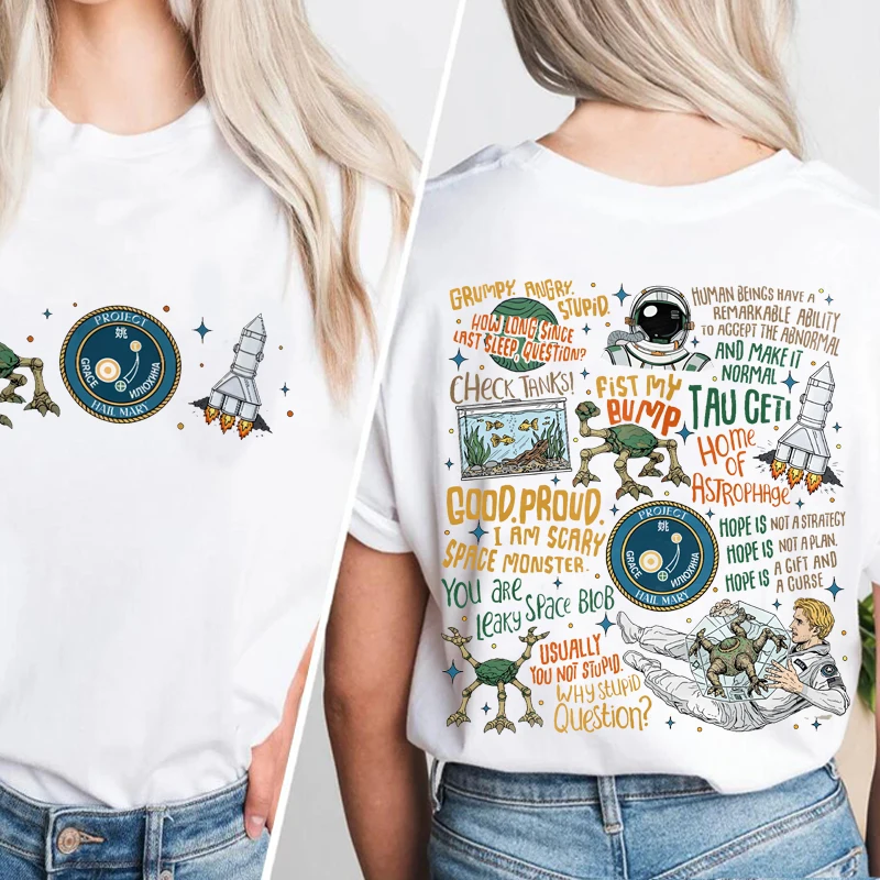Project Hail Mary Book T-Shirt for Fan Rocky Amaze Sci-Fi Book Lover Tshirt Men Women Casual Cotton Short Sleeve Tees Clothing view 2