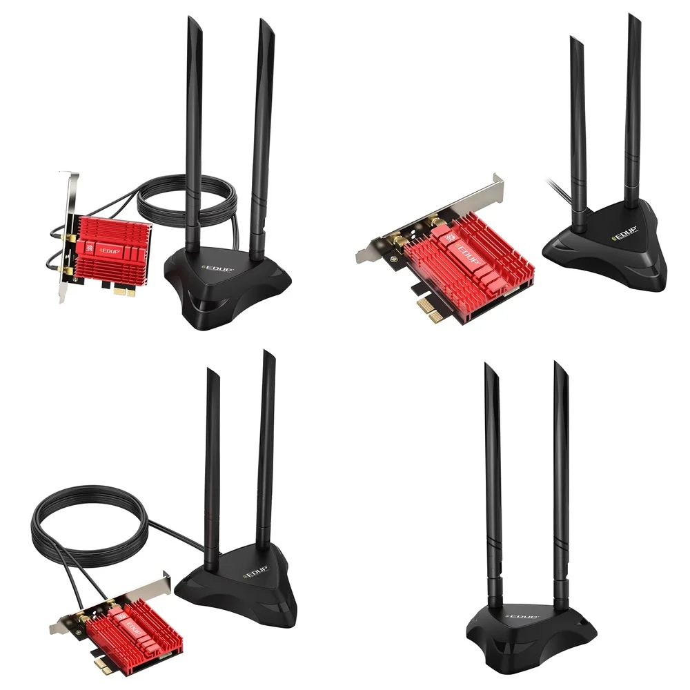 

EDUP for AX210NGW High Speed Tri-band AX3000 WiFi 6E BT5.2 Wireless Network Adapter with Extended Antenna for Laptop Desktop