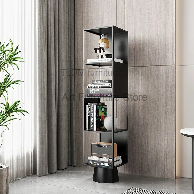 Creative Abnormals Corner Vertical Bookshelf Floor Shelf Modern Simple Living Room Iron Art Corner Bookcase Home Furniture WKBS