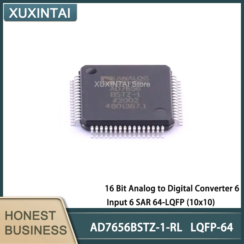 5Pcs/Lot  New Original   AD7656BSTZ-1-RL AD7656BSTZ  16 Bit Analog to Digital Converter 6 Input 6 SAR 64-LQFP (10x10)