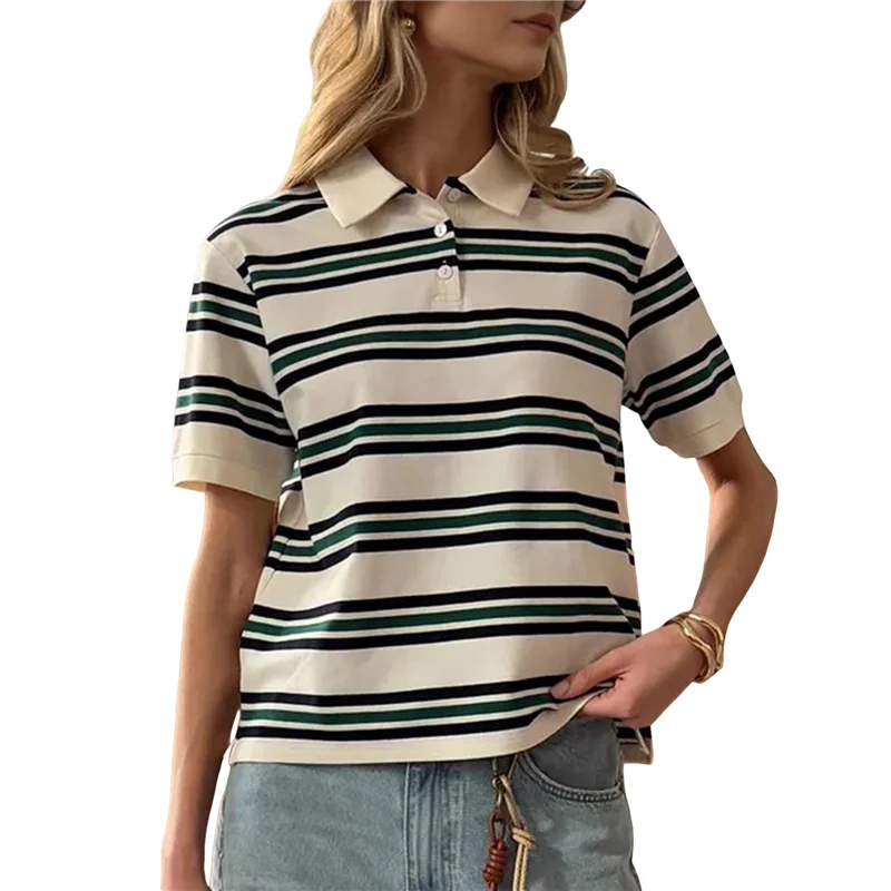 

Womens Short Sleeve Business Casual Tops Summer V Neck Work Shirts 2025 Fitted Basic Collared Shirt-A55G
