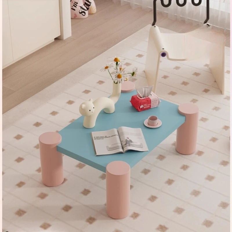 

Small apartment sofa art style small side few living room dopamine low table tea table