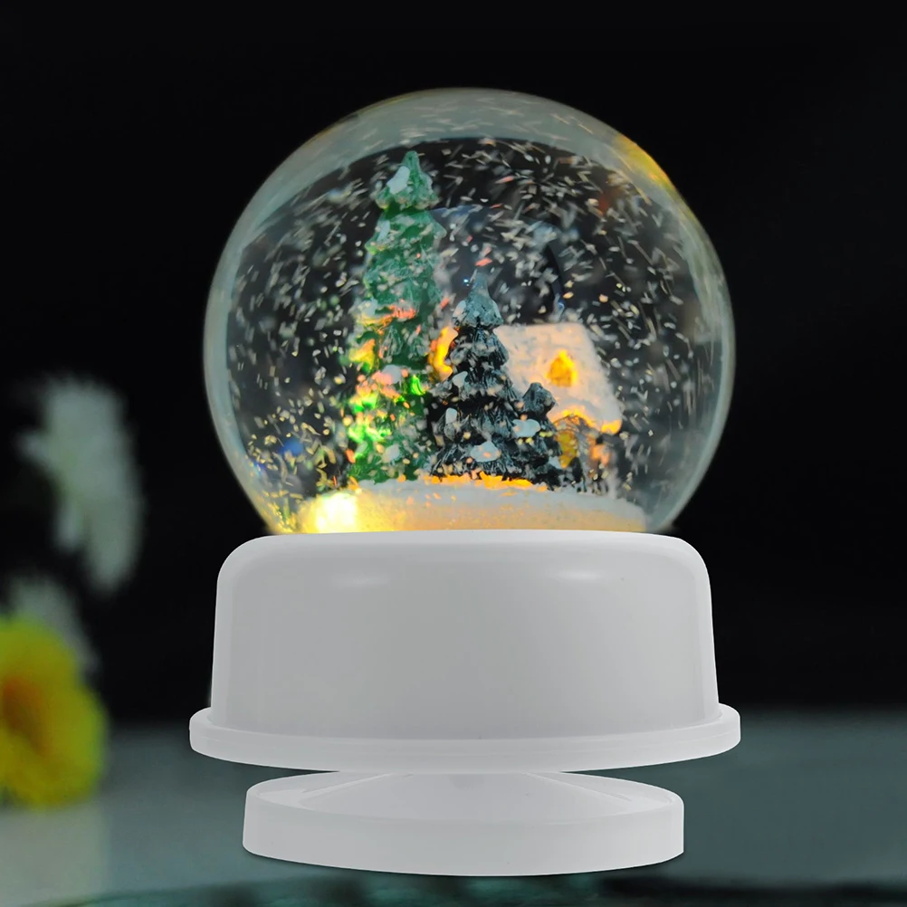 

2 PCS Music Box Rotating Stand for Display Snow Globe Base Sphere Holder Ultra Light