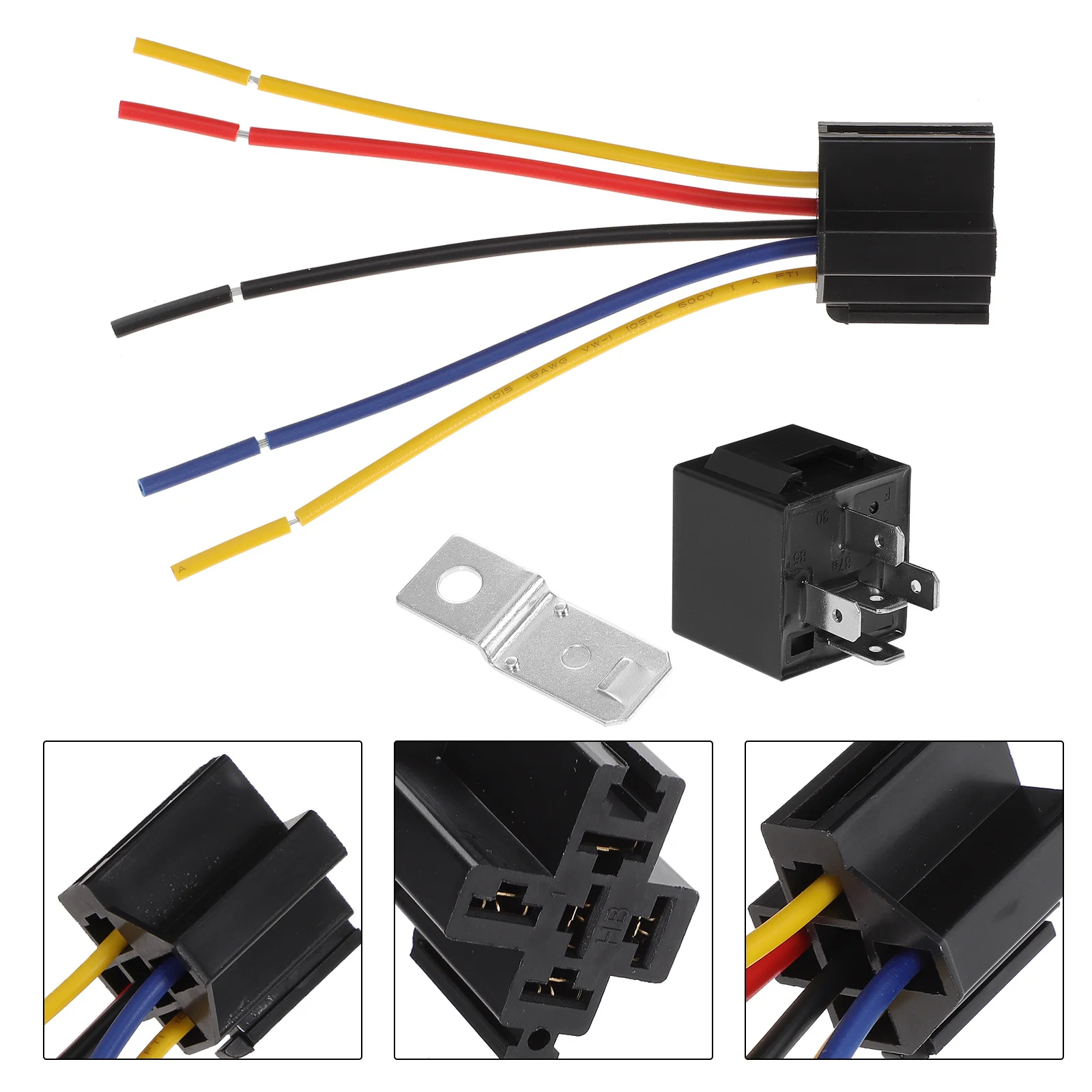 

5pcs 5 Pin Car 12V 40A Automotive For Control Alarm Horn Headlight Auto Mini Socket Base Holder Car Relay 40A Auto Relay