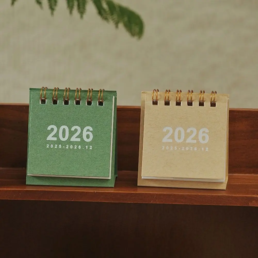 Simple Coil 2026 Desk Calendar Portable Desktop Decoration Mini Calendar Schedule Planner Gifts