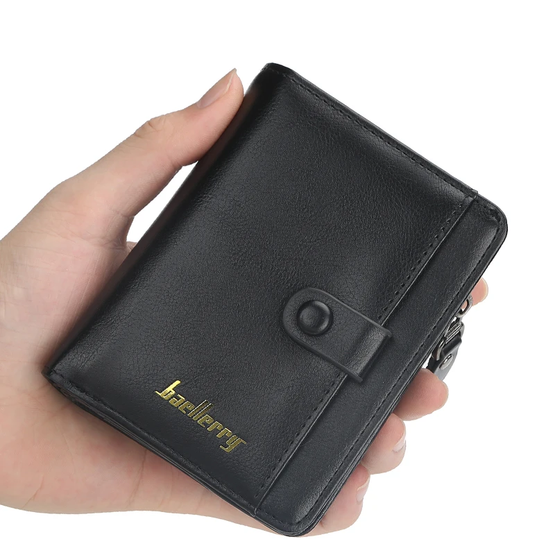 1Pcs Simple Men's Short Wallet, 11 Card Slots + Driver's License and Id Slots + Double-Layer Zipper Coin Pocket, Business Short Wallet, Practical Men's Gift