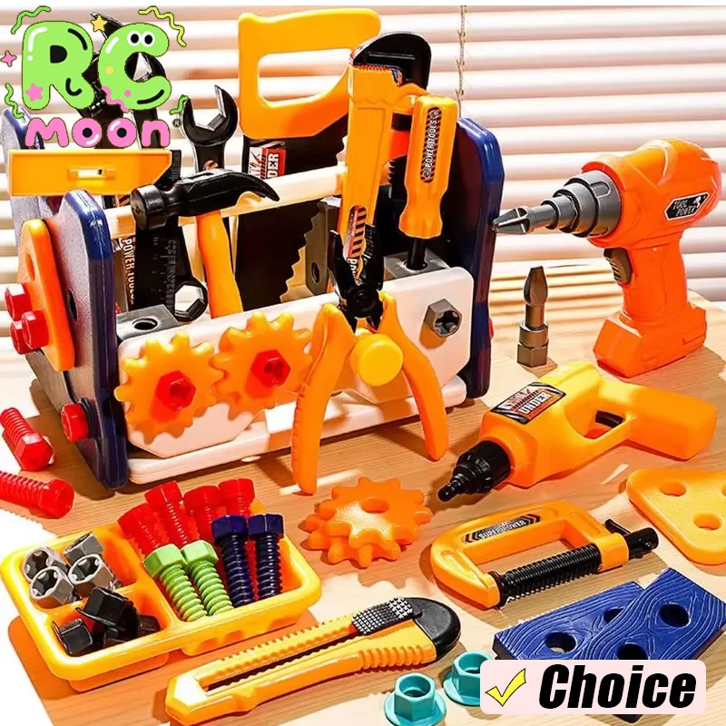 40/41stk conjunto de ferramentas fingir kit crianças jogar reparação simulação brinquedos de construção de plástico com chaves de fenda para criança menino menina