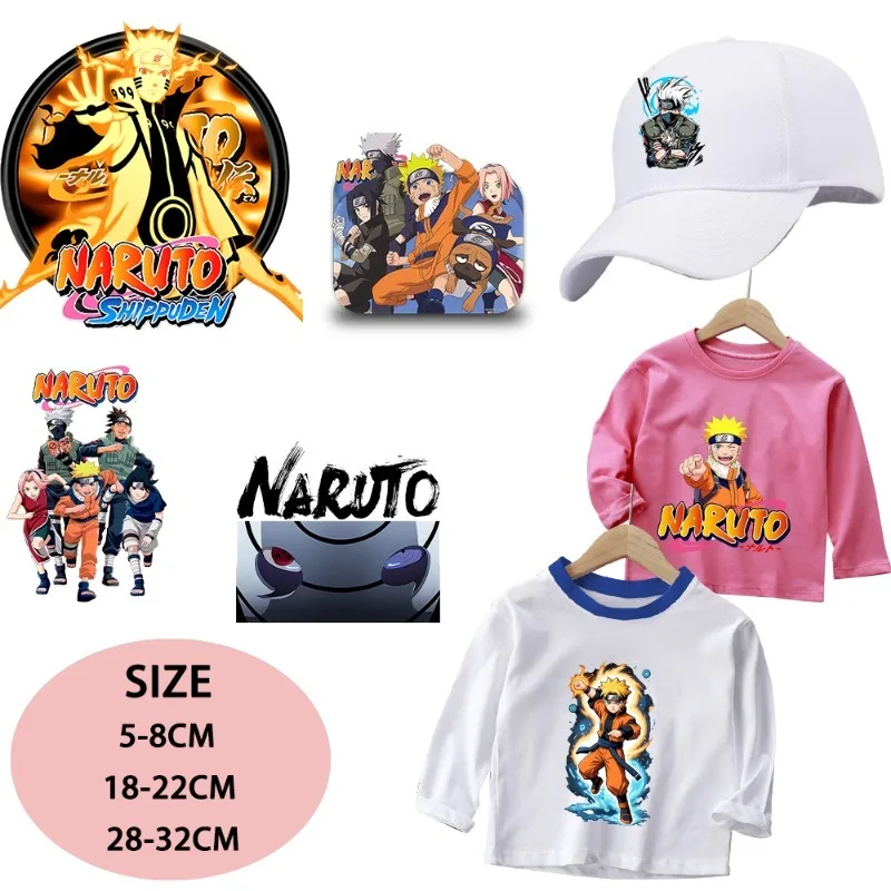 

Naruto Iron on Patches Washable Heat Thermal Transfer Stickers Anime Cartoon Pattern Boys Girls DIY Clothes Hats Party Gifts New