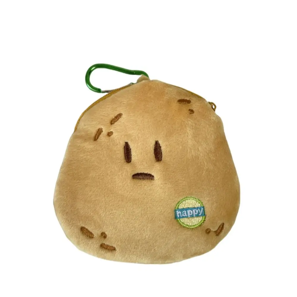 Divertente con fibbia in metallo Portamonete in peluche con testa di patate Mini borsa con testa di patate in cartone animato Borsa per auricolari con patate carina Kawaii all'aperto