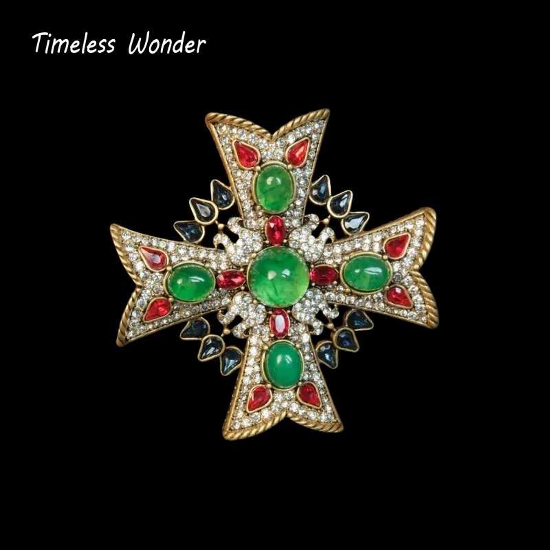 

Вневременная чудесная необычная брошь в виде креста из циркона для женщин, дизайнерские ювелирные изделия, топ, роскошный редкий винтажный стиль, подарок, стильный 7523