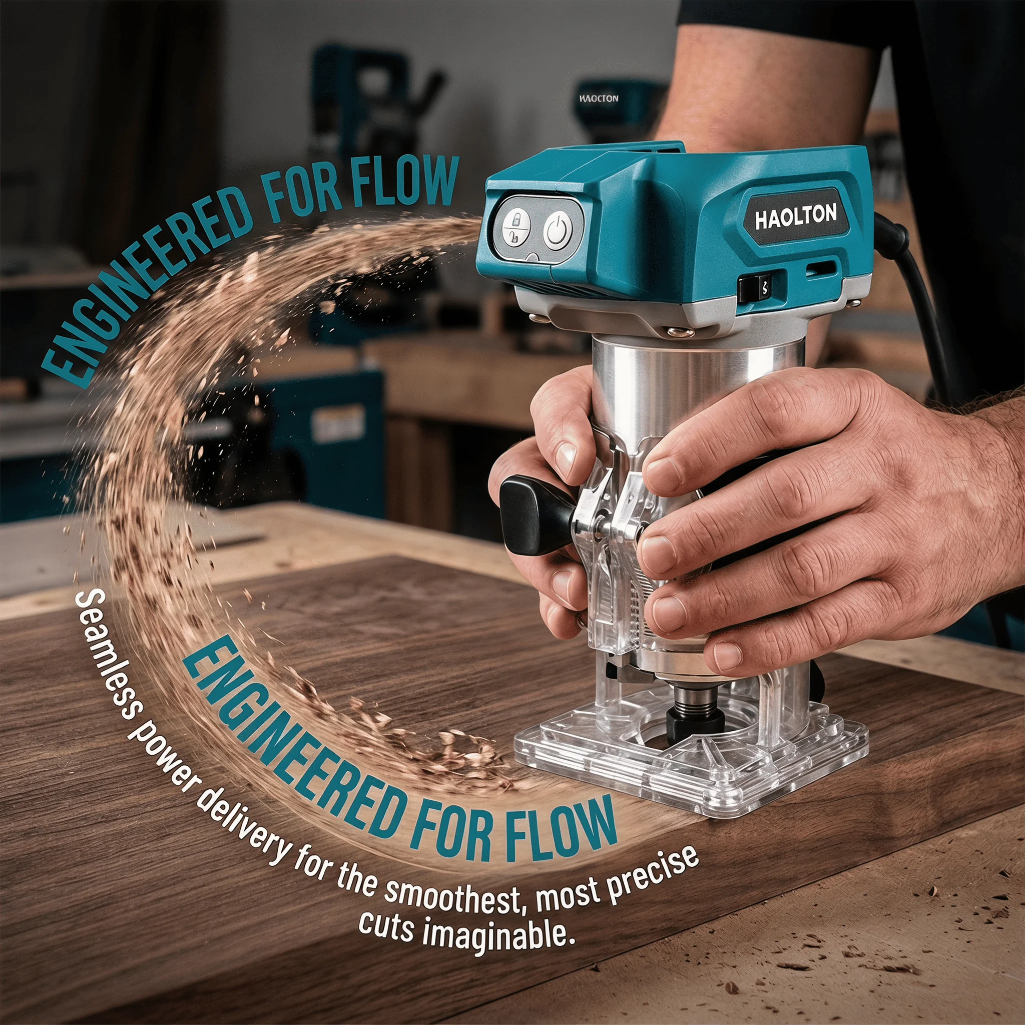 Brushless Cordless Laminate Trimmer 30000RPM 1/4