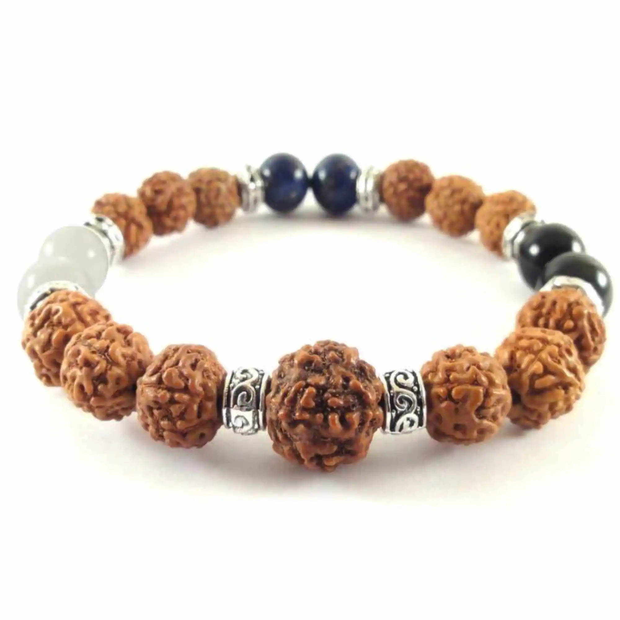 

8mm Natural round Rudraksha gemstone beads Bracelet gift Restore Colorful Blessing Classic Inspiration Bohemia Chic Practice