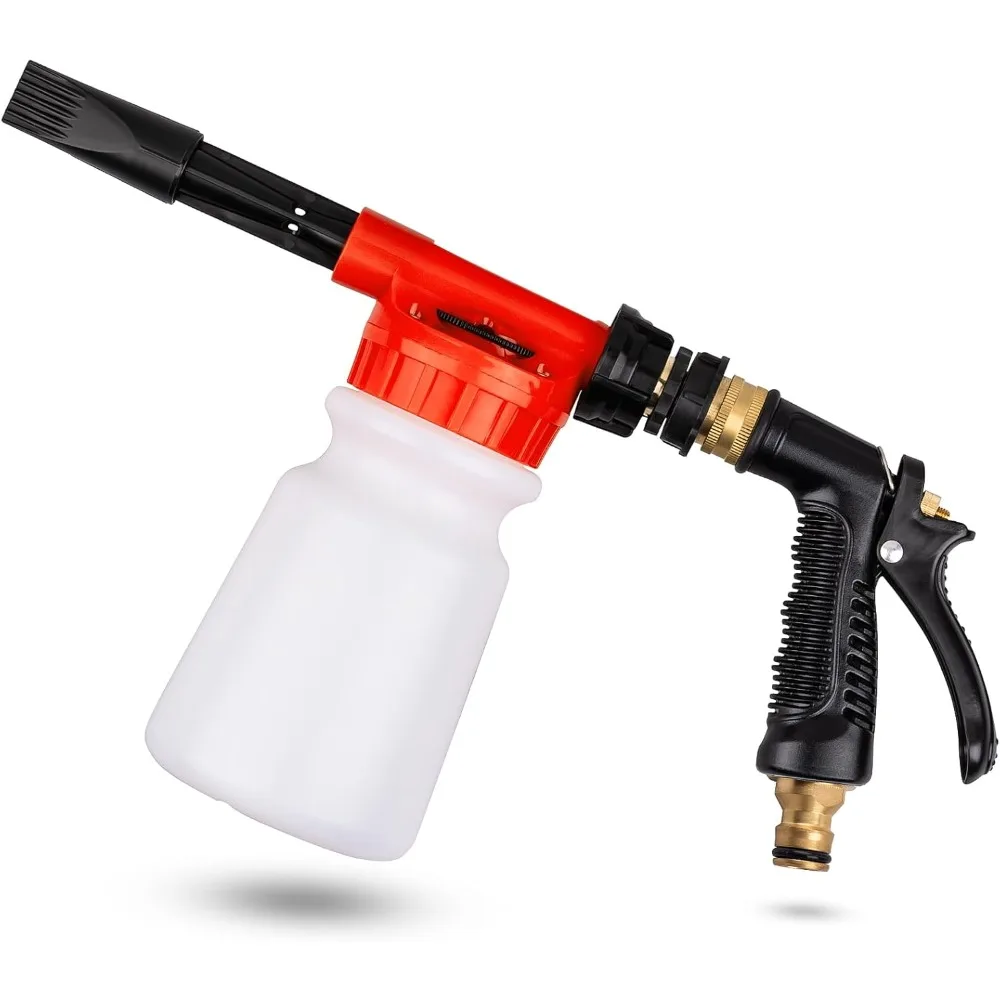 

Пистолет для пены для мойки автомобиля, распылитель для мойки автомобиля с регулируемым насадкой для пенопласта, насадка для пены для пены на любой садовый шланг, прочный 5/8 a