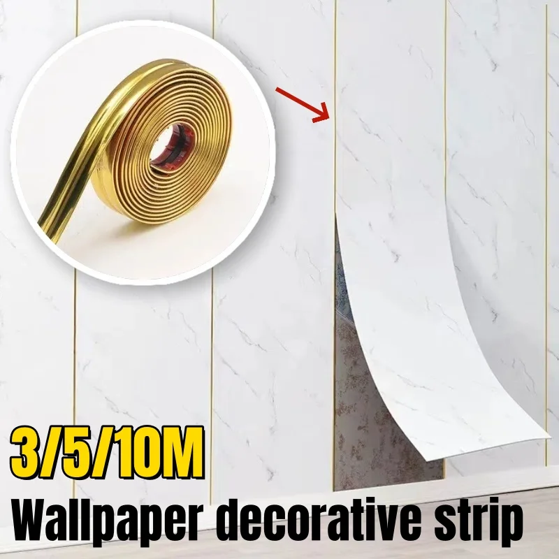 

Wallpaper Decorative Strip Self-adhesive Wall Corner Decorative Strip PVC Tape Internal External Corner Decor Strip Home Decor