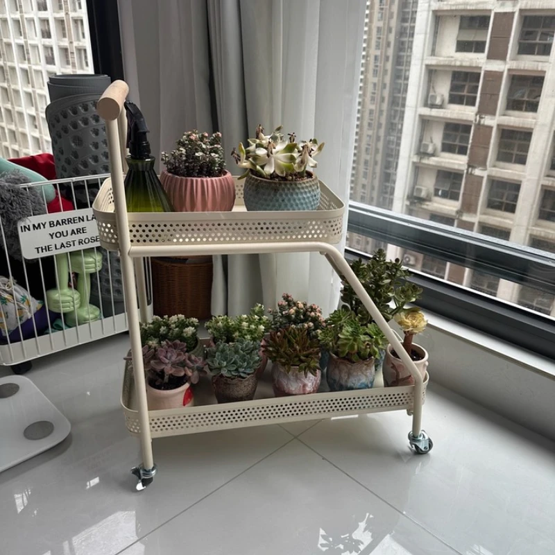 

Movable Flower Stand，Balcony Succulent Flower Pot Stand Indoor，Floor-to-ceiling Multi-layer Display Frame Wrought Iron Rack