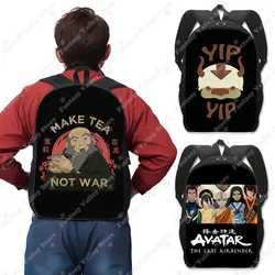 Sac à dos Anime Avatar le dernier maître de l'air, Aang Appa YIP, sac de rangement de grande capacité, sac à dos pour ordinateur portable Make Tea Not War, sac à dos pour adolescent