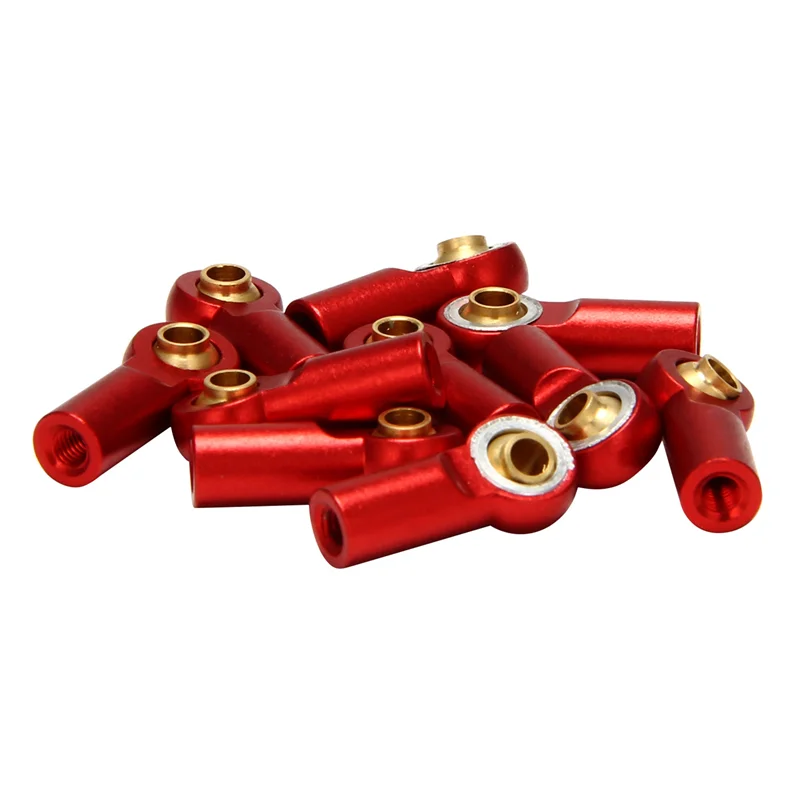 ABUM-40Pcs M3 Ball Joint Link Bar Rod Seals Ball Head Tie Rod End For 1/10 Rc Truck Car Truck Buggy Red