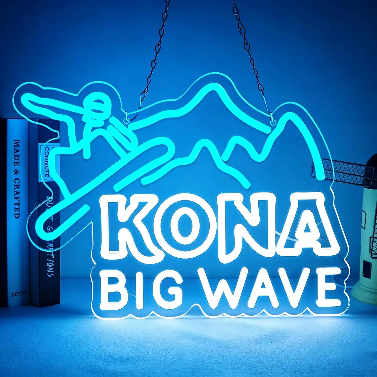 Mountain LED Neon Sign USB Wall Light Hawaii Beach Surf Style Neon Lamp Surf Shop Bar Coastal Bedroom Tropical Party Decor Gift