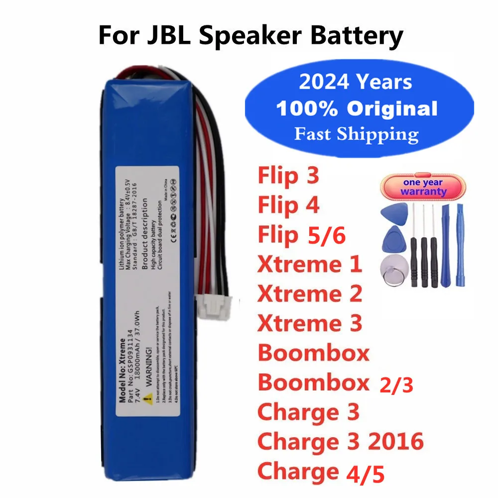 2024 Year 100% Original Speaker Battery For JBL Boombox Xtreme 1 2 3 Flip 4 3 5 6 Charge 1 2 4 5 3 2016 Bluetooth Audior Bateria