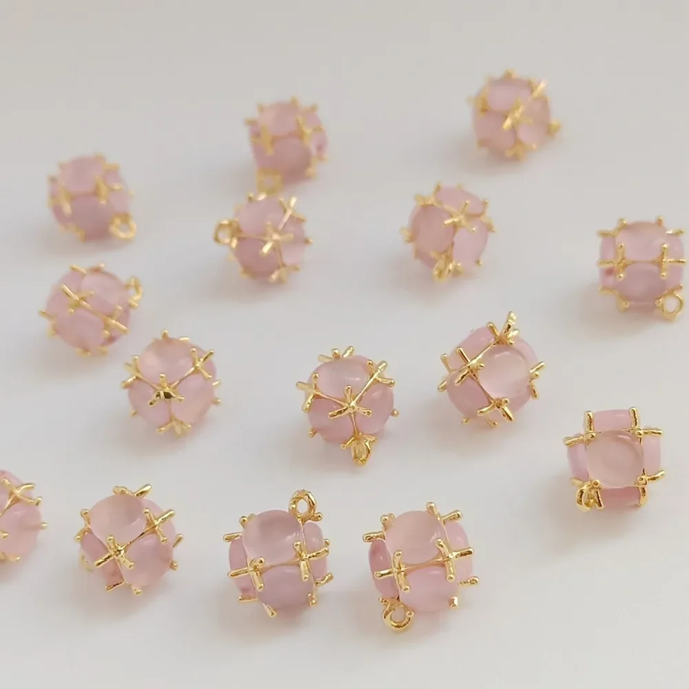 

14K Copper-clad Gold Plated with Real Gold Accessory Set with Zircon Pendant Bracelet Pendant, Diy Handmade Jewelry Accessory