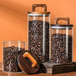 Coffee Bean Glass Sealed Jar Vacuum Sealed Waterproof And Moisture-proof Airtight Container Food Grains Candy Storage Jar