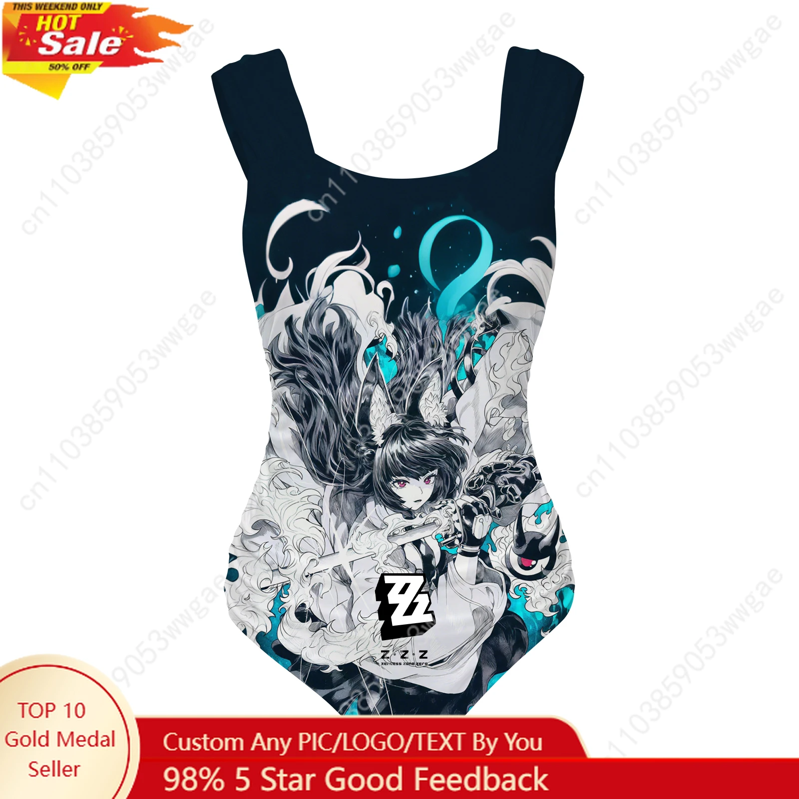 ชุดว่ายน้ำวันพีซแบบเต็มตัว Absolute Zone Zero สายกว้างสำหรับผู้หญิง ชุดว่ายน้ำบิกินี่เซ็กซี่แบบกำหนดเองสำหรับชายหาด