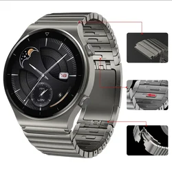 22mm Strap for Huawei Watch GT3 Pro 46mm/GT2 Pro, 22mm Luxury Titanium Watchband for GT2 46mm Titanium Grey / Silver/ Black Band