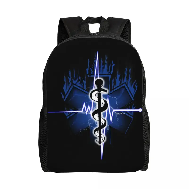 

Star Of Life Travel Backpack Women Men School Laptop Bookbag Emt Paramedic College Student Daypack Bags