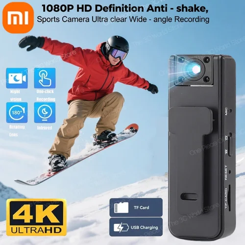 Xiaomi A9 Mini cámara de mano 1080P Full HD visión nocturna infrarroja diseño de Clip trasero grabadora de conducción para deportes al aire libre 2025 gran oferta