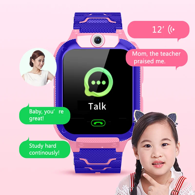 Lbs localização q12 crianças relógio sos telefone relógio remoto foto voz chat smartwatch compatível para ios android presentes da criança