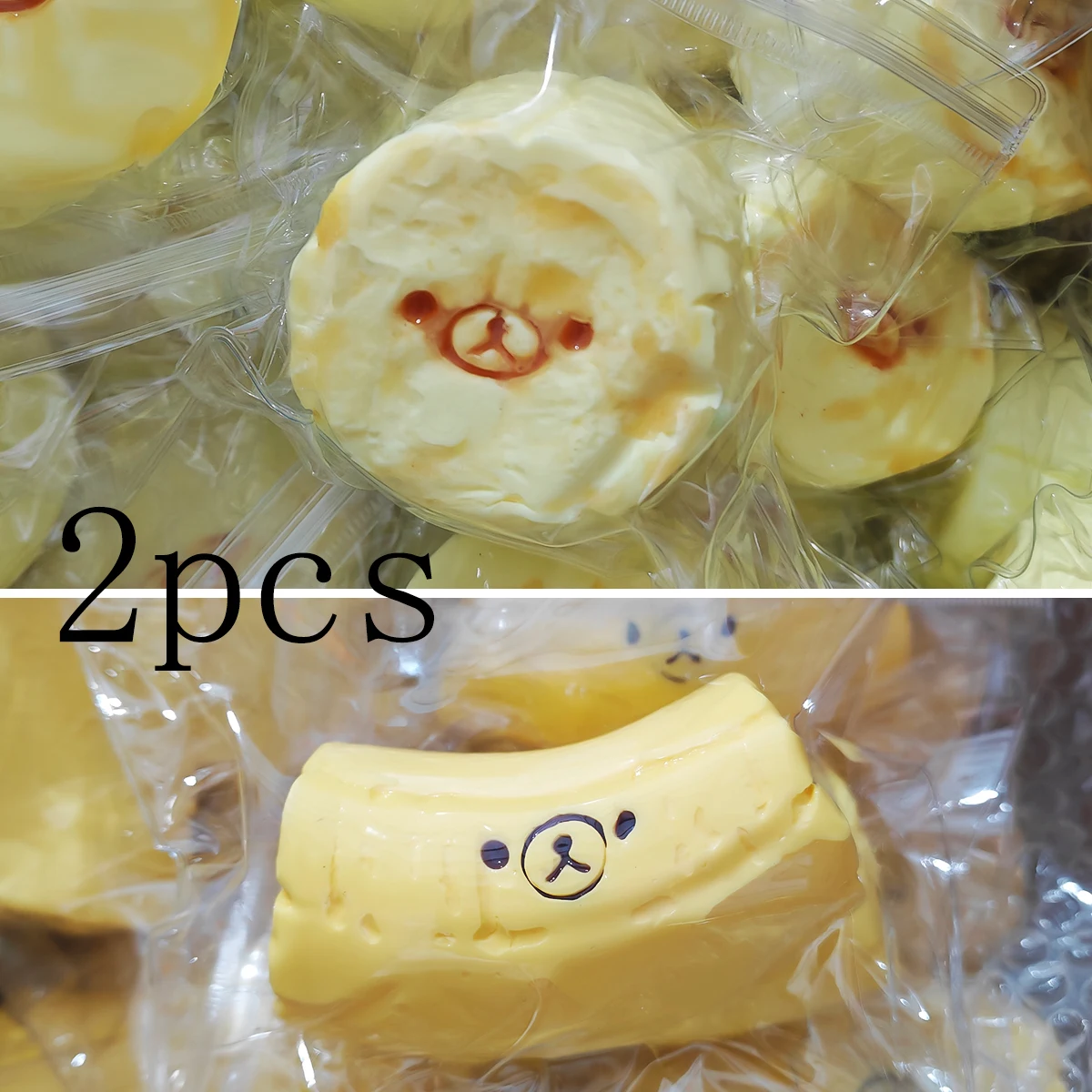 

New 2Pc handmade Squishy with BUTTER texture - Banana Carrot bear shaped to relieve stress - Food grade silicone S