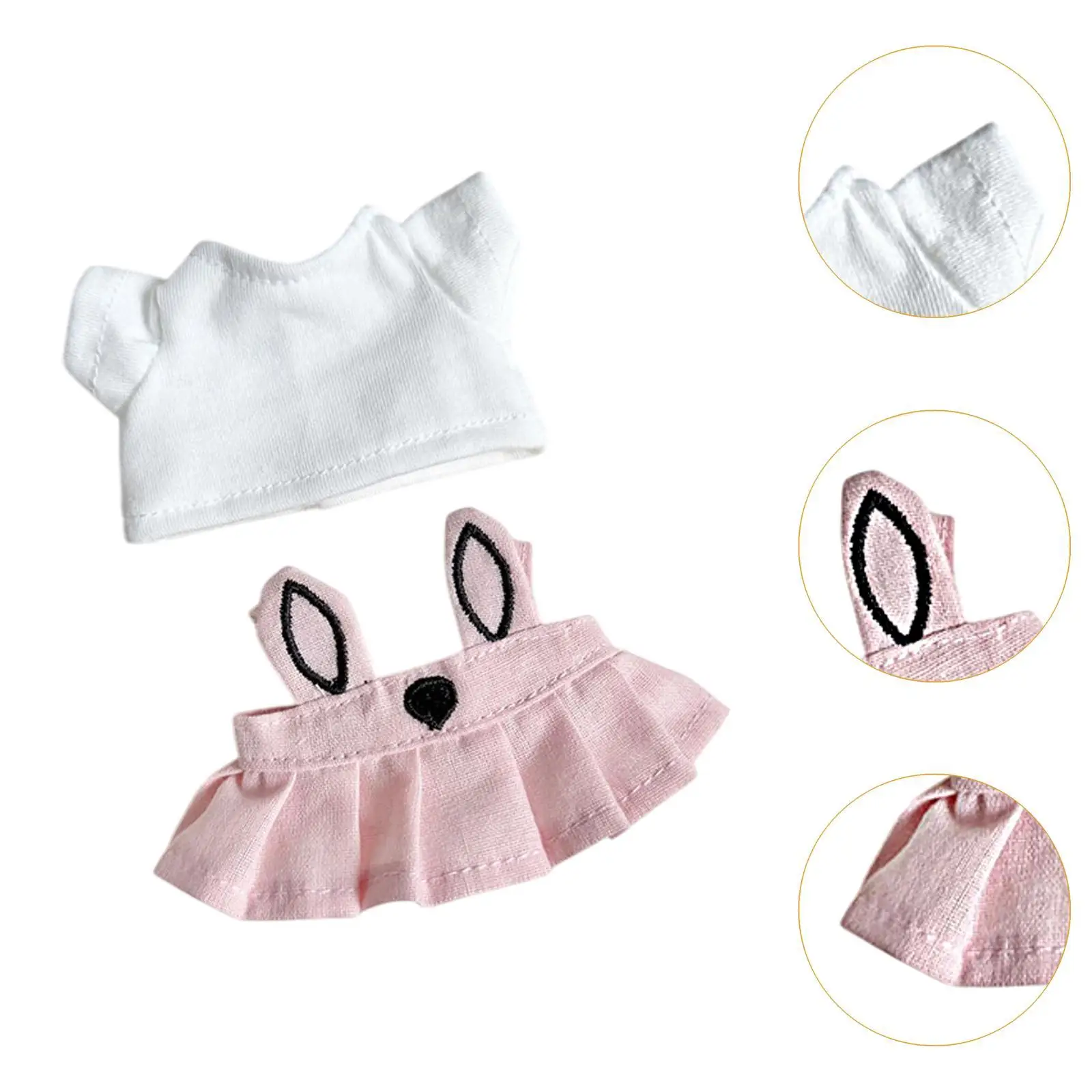 17 cm pluche poppenkleertjes mode oor rok set kostuums DIY pluche pop accessoires knuffels kleding poppenkleding