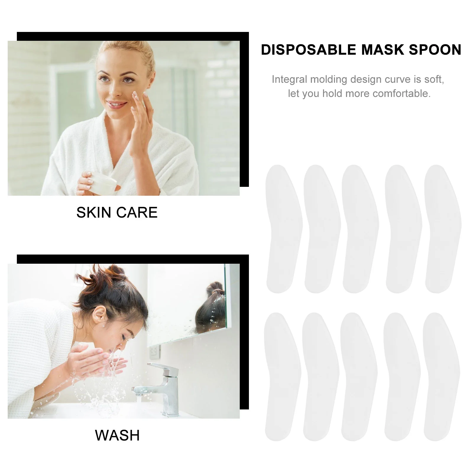

100pcs Premium Material Durable Portable Lightweight Intimate Small Spoon Control Dosage Sanitary Integral Molding Design