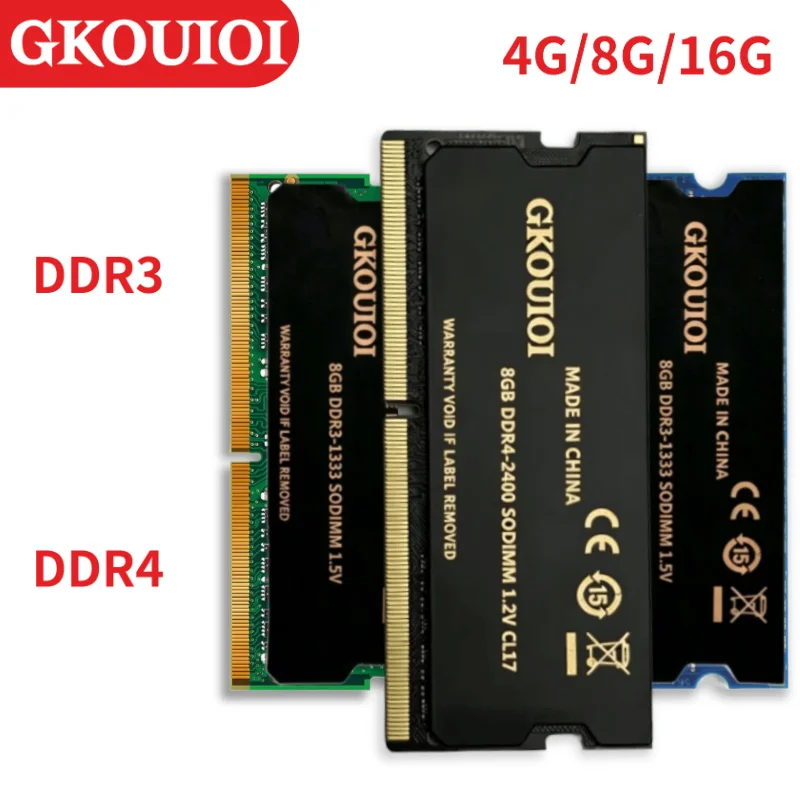 GKOUIOI DDR3 DDR4 Memory Ram SODIMM Laptop RAM 8GB 4GB 16GB  2133 2400 2666 3200Mhz Notebook Memoria Ram