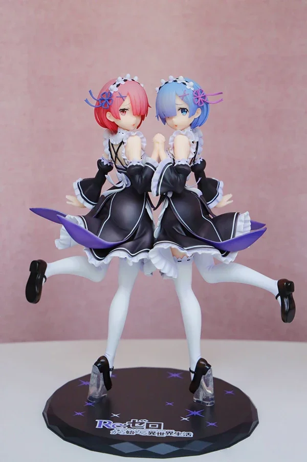 25cm Re:ZERO Starting Life in Another World Anime Figure Rem & Ram Twins Action Figure Rem/Ram Figure Collection Model Doll Toys