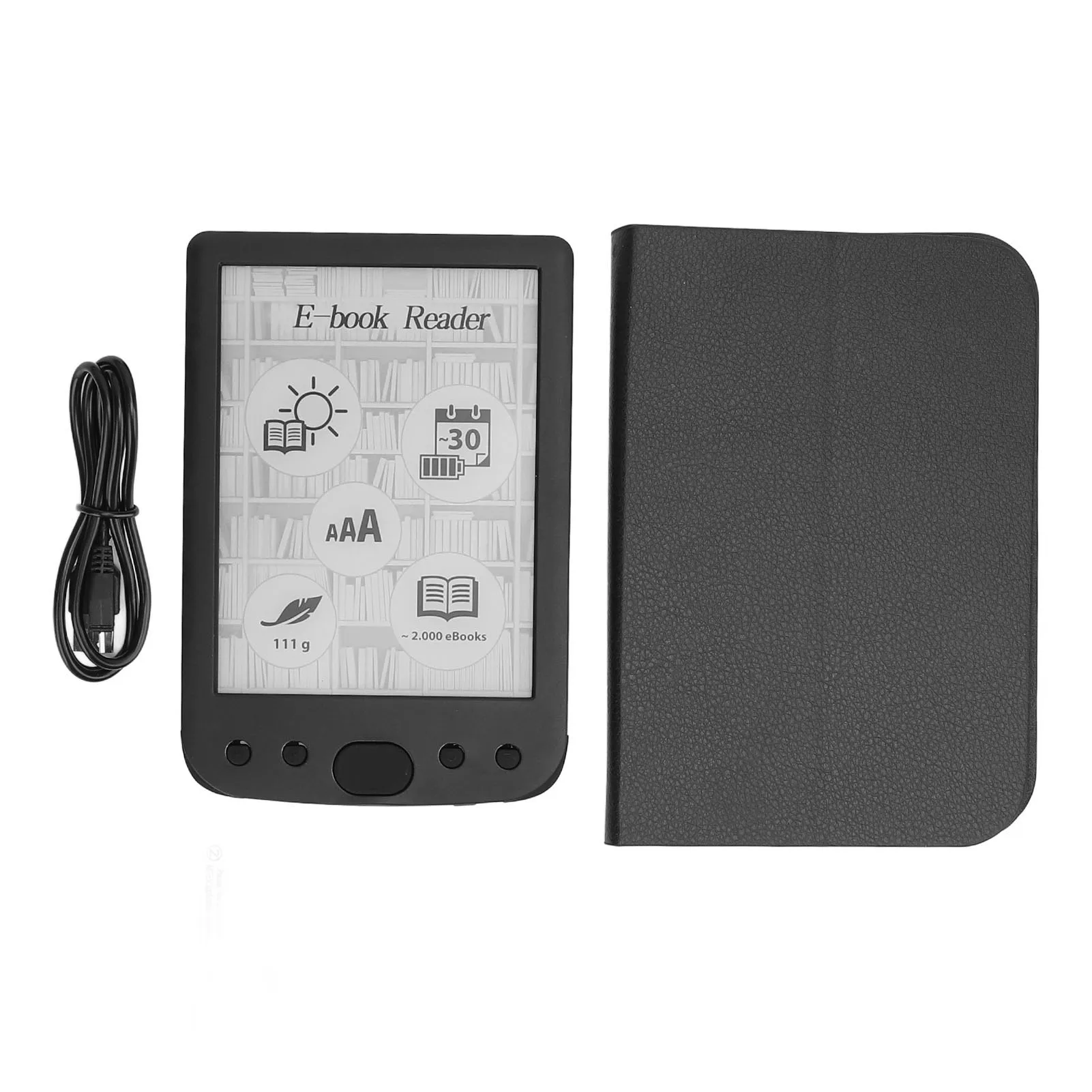 

Electric Book Reader Comfortable Grip Lightweight 6in 2500mAh Battery Ink Screen Book Reader for Outdoor for Home
