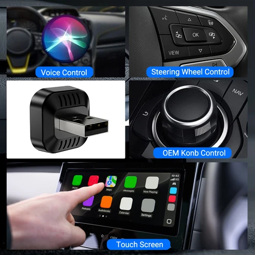 Imagen 2 del producto Dongle Inalámbrico CarPlay y Android Auto 2026, Conexión Rápida, Compacto, Plug & Play para iPhone/Android, USB/USB-C, Sin Retraso
