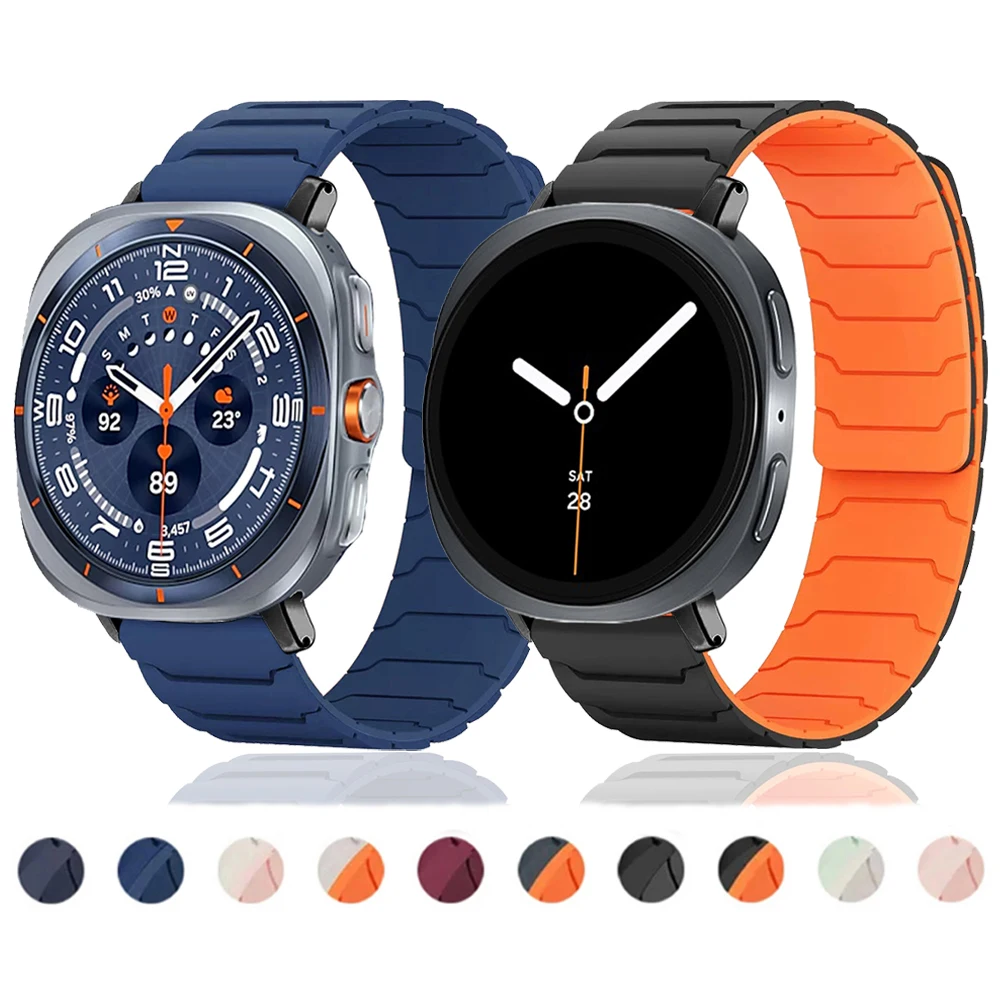 Magnetbänder für Samsung Galaxy Watch 8 44 mm 40 mm/8 Classic 46 mm Silikon-Schlaufenarmband für Galaxy Watch Ultra 2025 Bandarmband