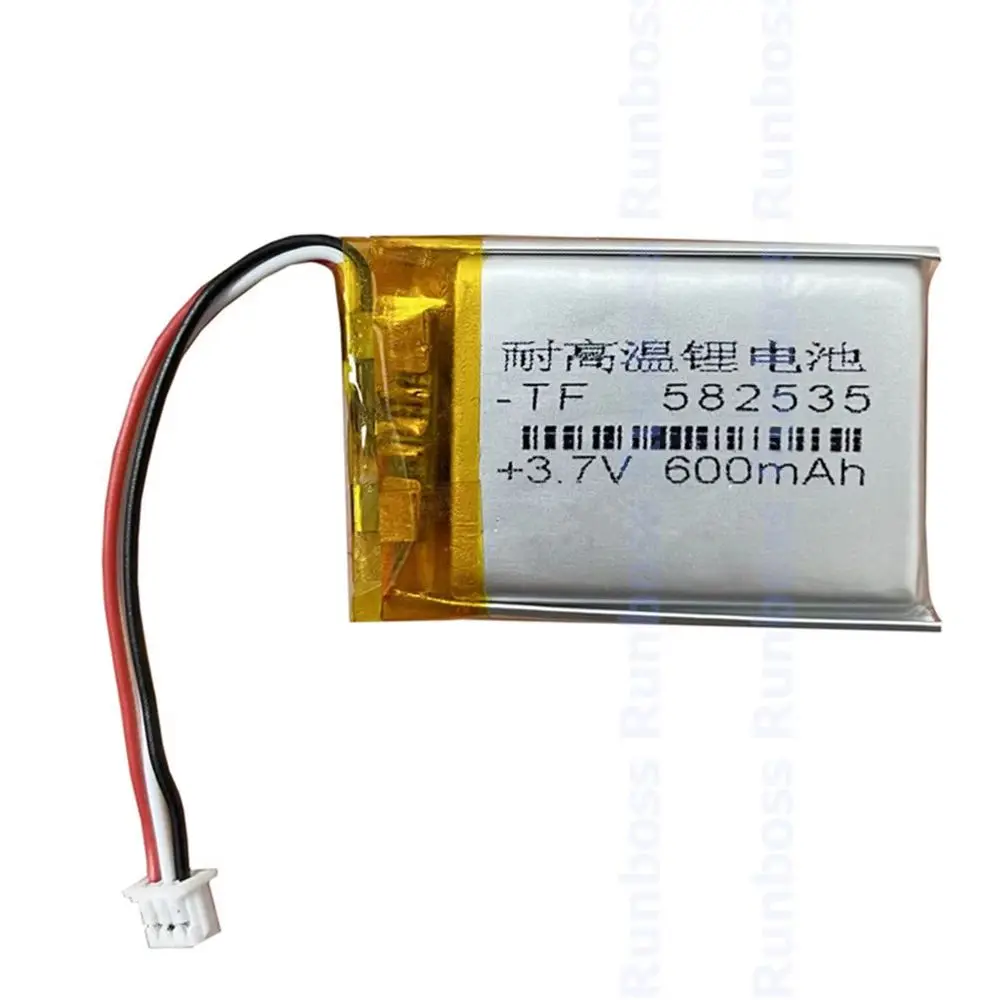 3.7V 600mAh Lithium Polymer Battery With JST 1.25mm 3P Plug 582535 562438 for Smart Watch GPS MP3 Bluetooth Speaker Headset Toys