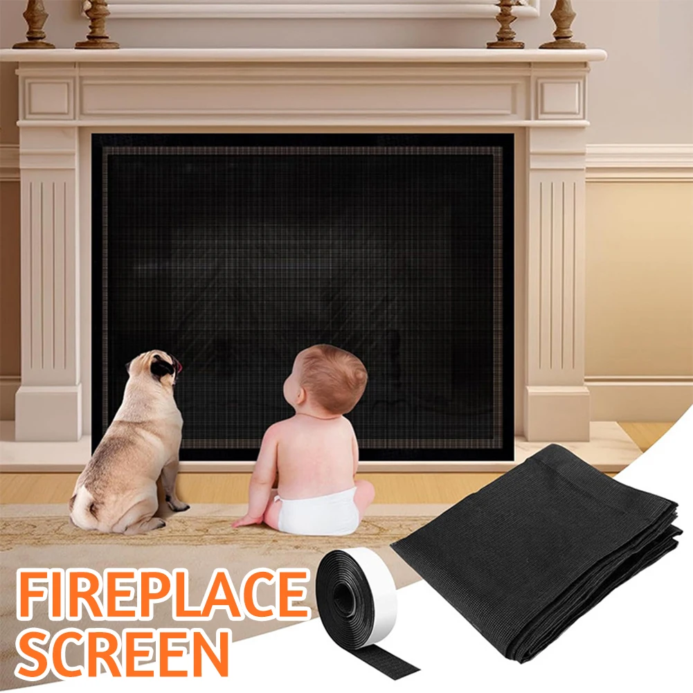 PVC Mesh Fireplaces Guards Screens Prevent Kids Near Idle Fireplaces Cover For Wood Fireplaces