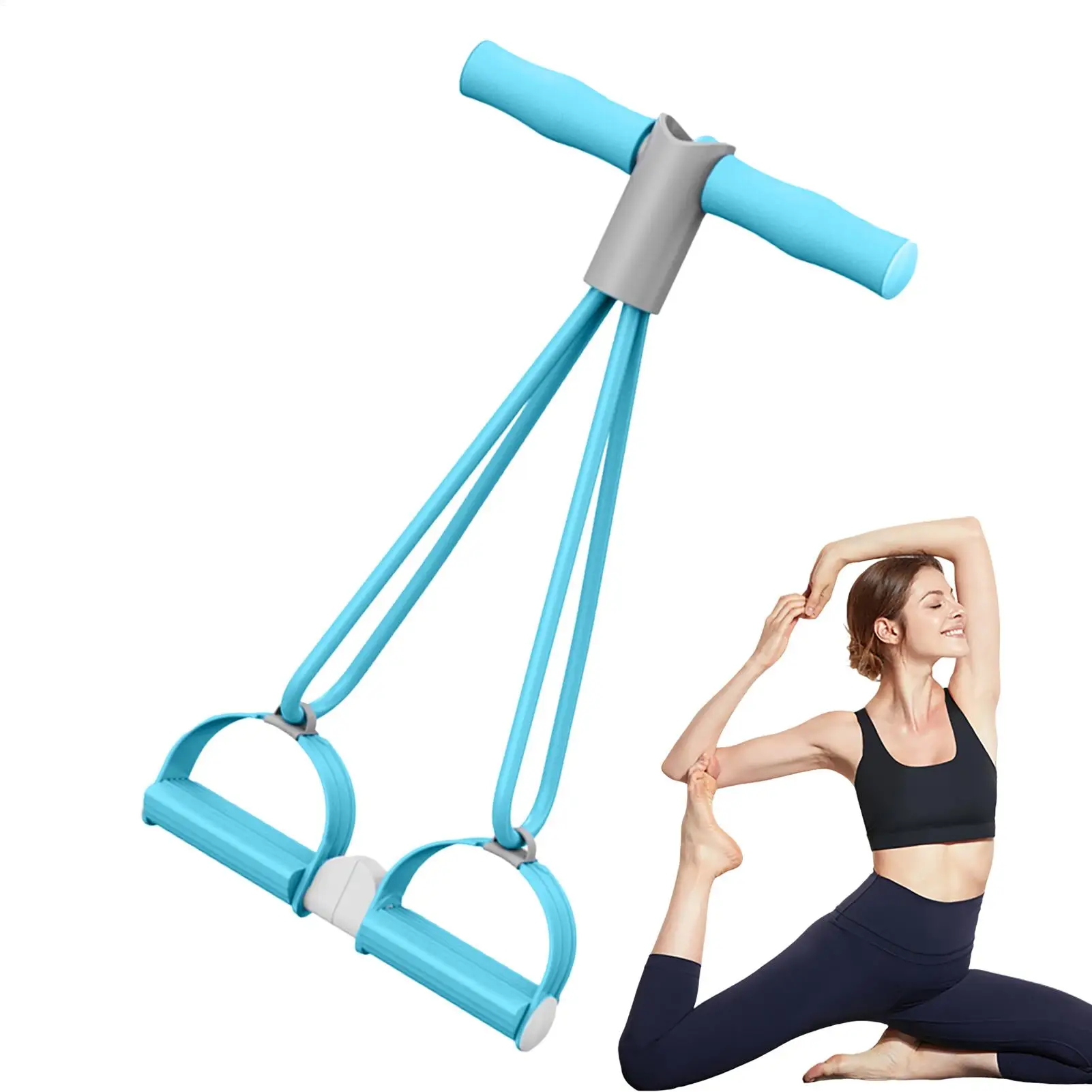 

Pedal Puller Stretching Bands 4 Tube Workout Exercise Equipment Auxiliary Device For Abdomen Arm Leg Slimming Training Women Men