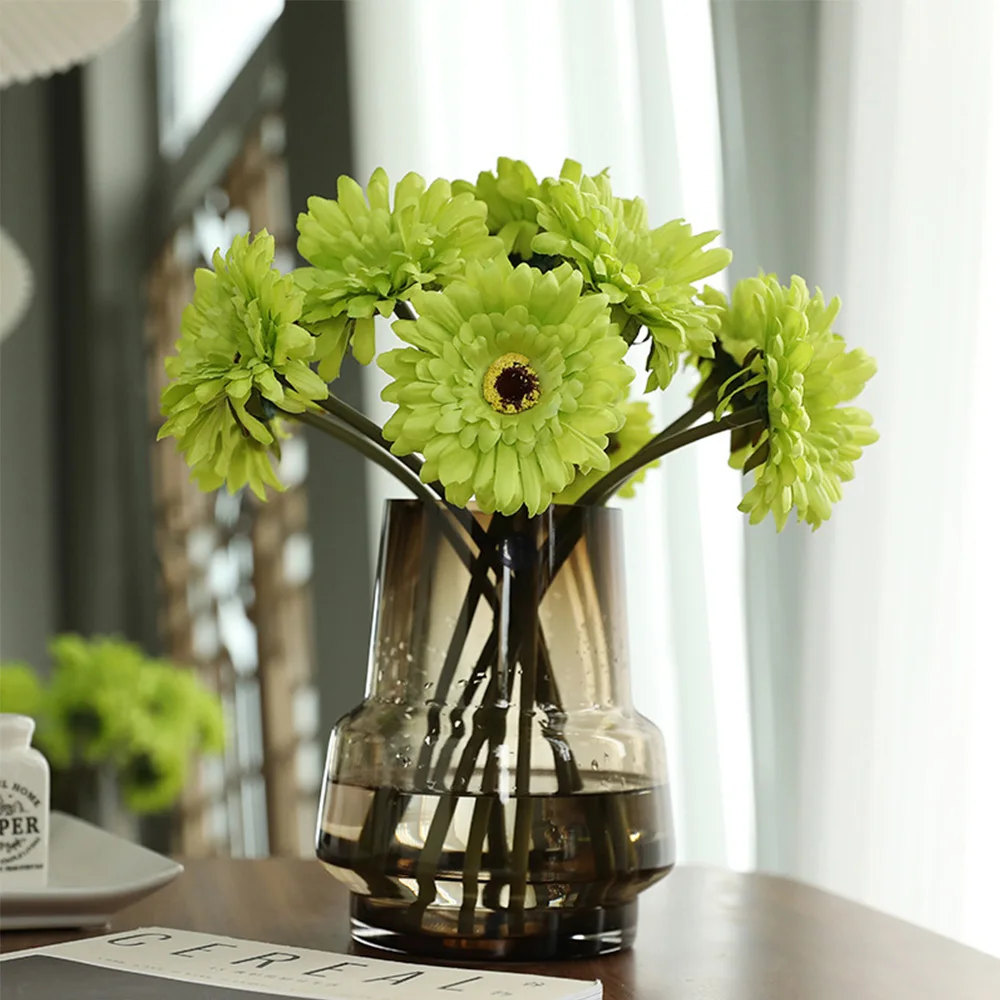 5/10 pz seta artificiale Gerbera decorazione della casa teste di fiori margherita per matrimonio che tiene fiori di simulazione giardino decorazione della casa