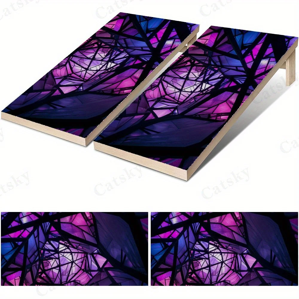 Futuristic Shards Glow Sticker,2D Flat Vinyl Sandboard Decals - Budget-Friendly and High Value, Bubble-Free and Easy to Stick, W