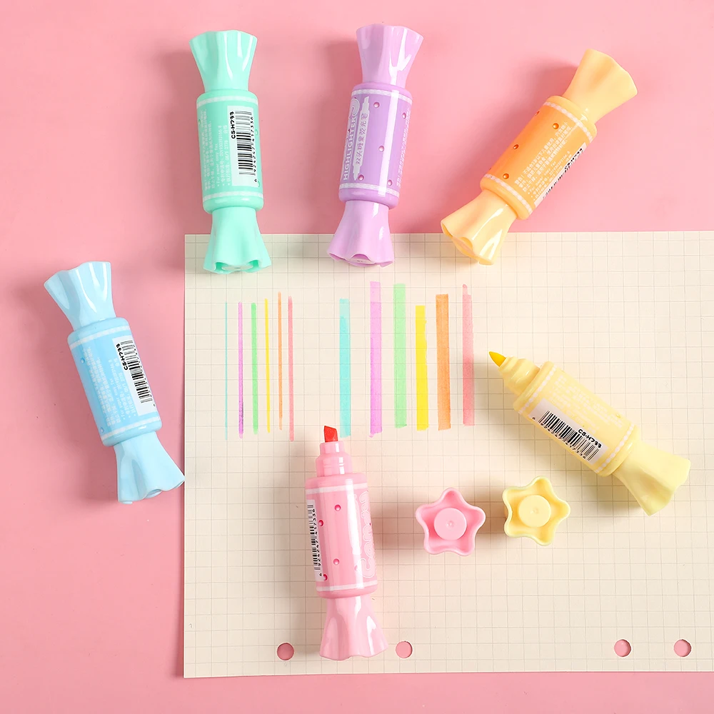6pcs Double-headed Pastel Fluo - Highlighter Set Pastel review and price