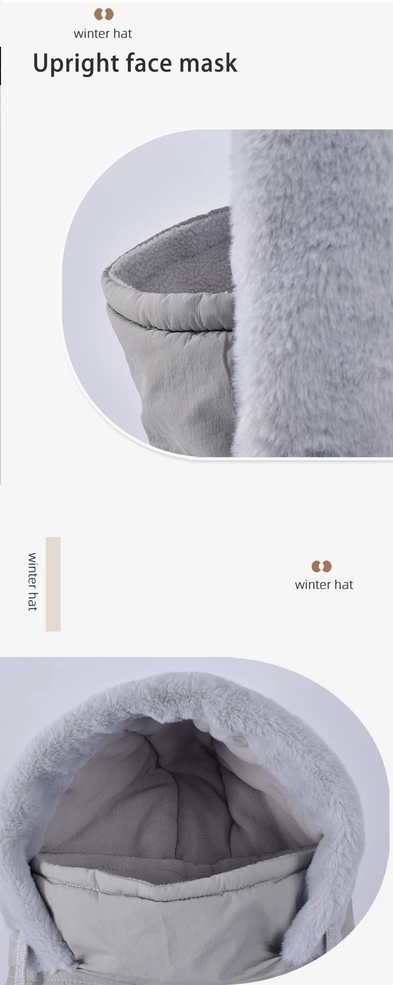 Winter-Fahrradmütze, warmer Schal für Kinder, Gesichtsmaske, integriert, kältebeständig, winddicht, Kopfbedeckung, verdickter Samt-Nackenschutz – Detail 4