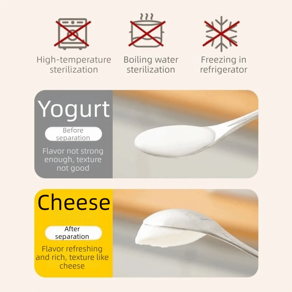 Food Grade Greek Yogurt Strainer Fine Mesh Homemade Cheese Yogurt Maker with Lid Large Capacity Whey Separator Kitchen Tool