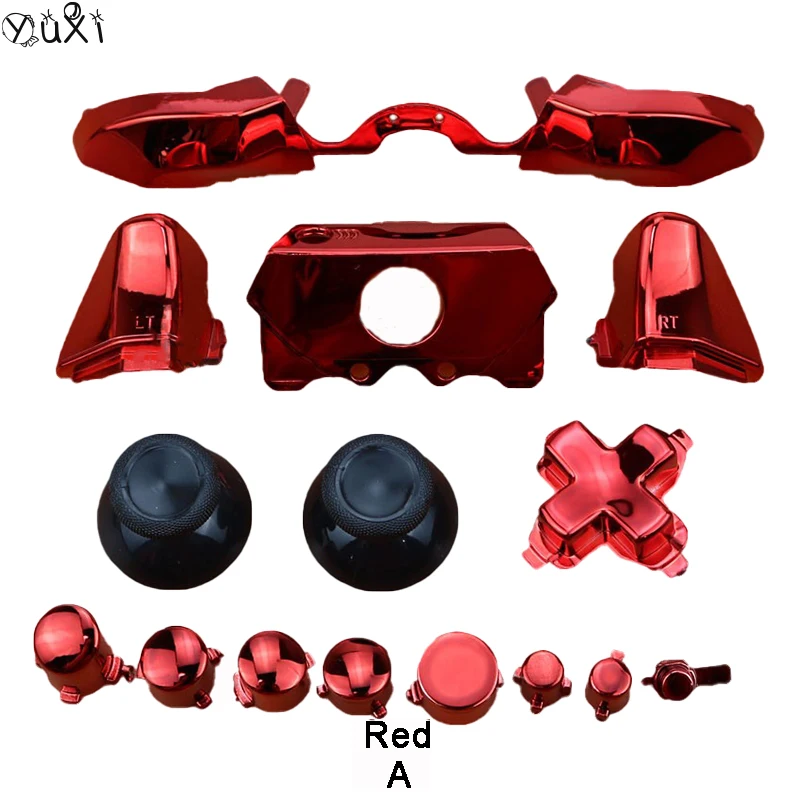 Yuxi-Xbox One Elite用のゲームボタン,電気メッキボタン,修理アクセサリー,新品,lb,rb,lt,rt,ゲームハンドル,方向キー,フルセット